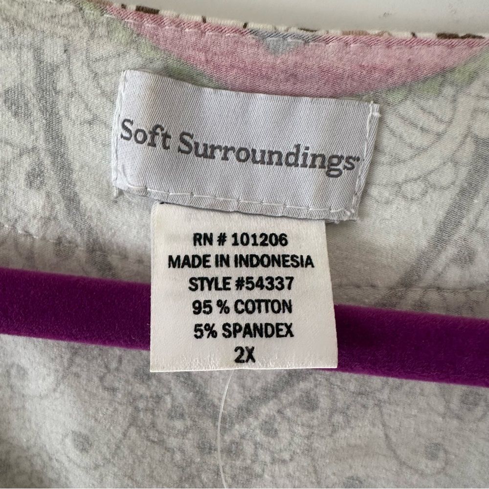 Soft Surroundings Multi Color Boho Abstract Blous… - image 4